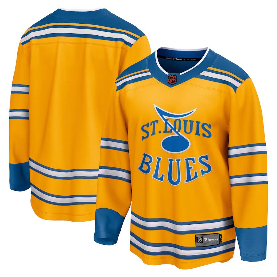 Men St. Louis Blues Fanatics Branded Yellow Special Edition Breakaway Blank NHL Jersey->st.louis blues->NHL Jersey